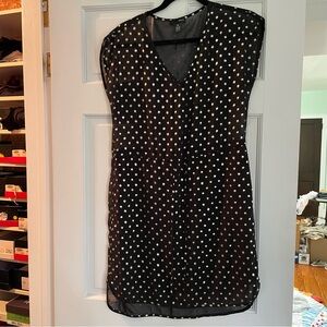 Aqua Black and White Polka Dot Women's Dress